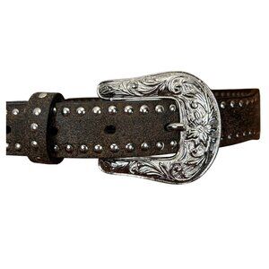 Nocona Girls Western Belt Studded Pink Cross Heart